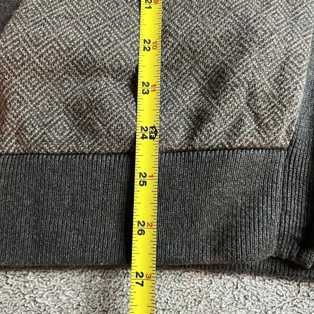 Tommy Bahama Men's M Diamond Springs Full Zip Sweater Jacket Gray Knit Cotton